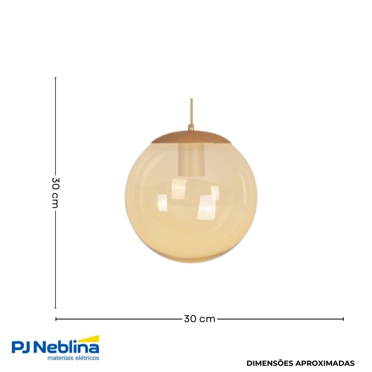Luminaria Pendente Catar Dourado/ambar E27