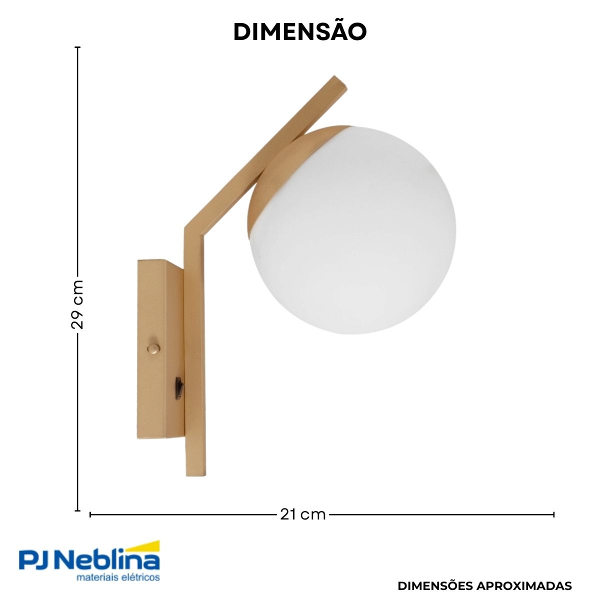 Luminaria Arandela Hanover Quad Champanhe/dourado E27