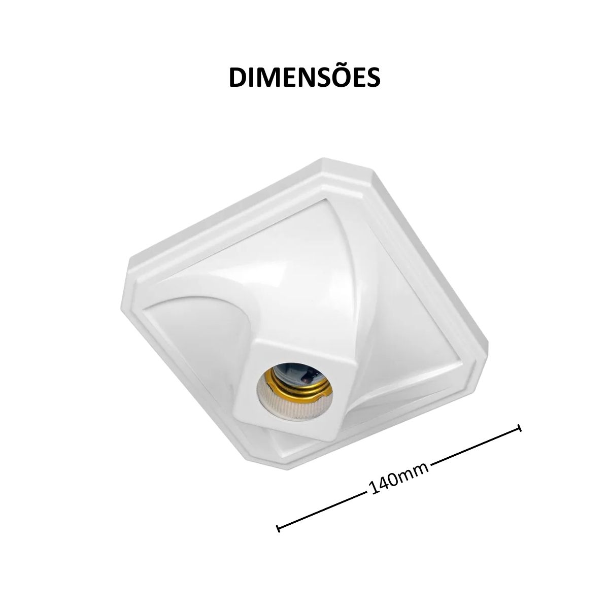 Plafon Sobrepor Quadrado Branco - Kin Light