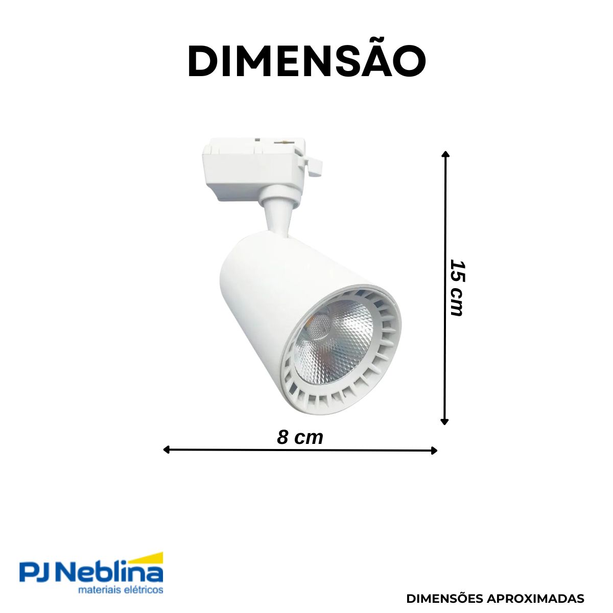 Luminária Spot Led Trilho Redondo Branco 10W Bivolt 3000K Branco Quente 700Lm Foco Direcionável (Facho 22G) - Luminatti