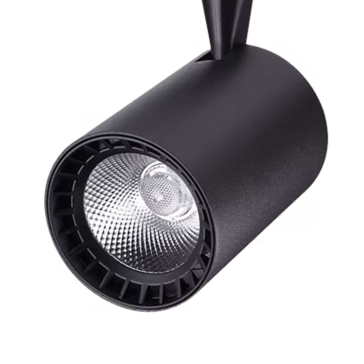 Luminária Spot Led Trilho Redondo Preto 10W Bivolt 6000K Branco Frio 700Lm Foco Direcionável (Facho 22G) - Luminatti