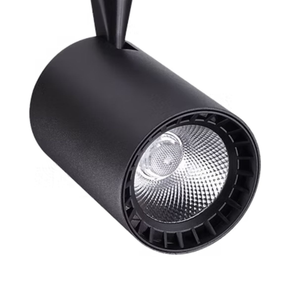 Luminária Spot Led Trilho Redondo Preto 10W Bivolt 6000K Branco Frio 700Lm Foco Direcionável (Facho 22G) - Luminatti