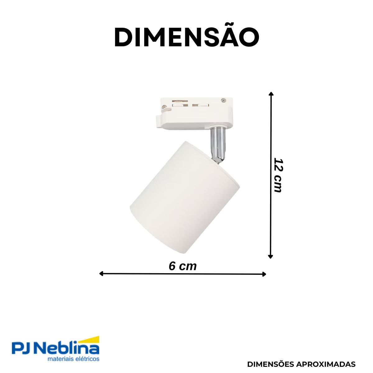 Luminária Spot Trilho Redondo Branco P/Lâmpada Dicroica Gu10 250V - Luminatti