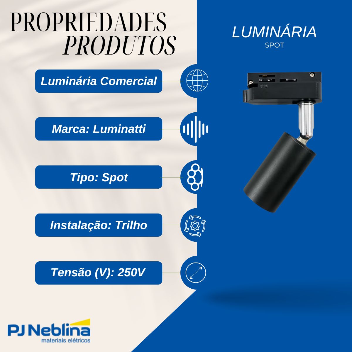 Luminaria Spot Trilho Red Pt P/lamp Dicroica Gu10 250v