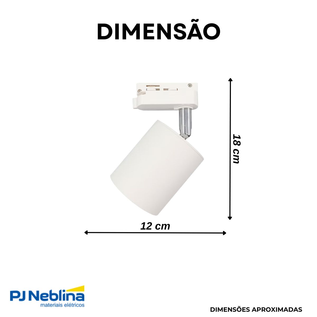 Luminária Spot Trilho Redondo Branco P/Lâmpada Par30 15W E27 250V - Luminatti