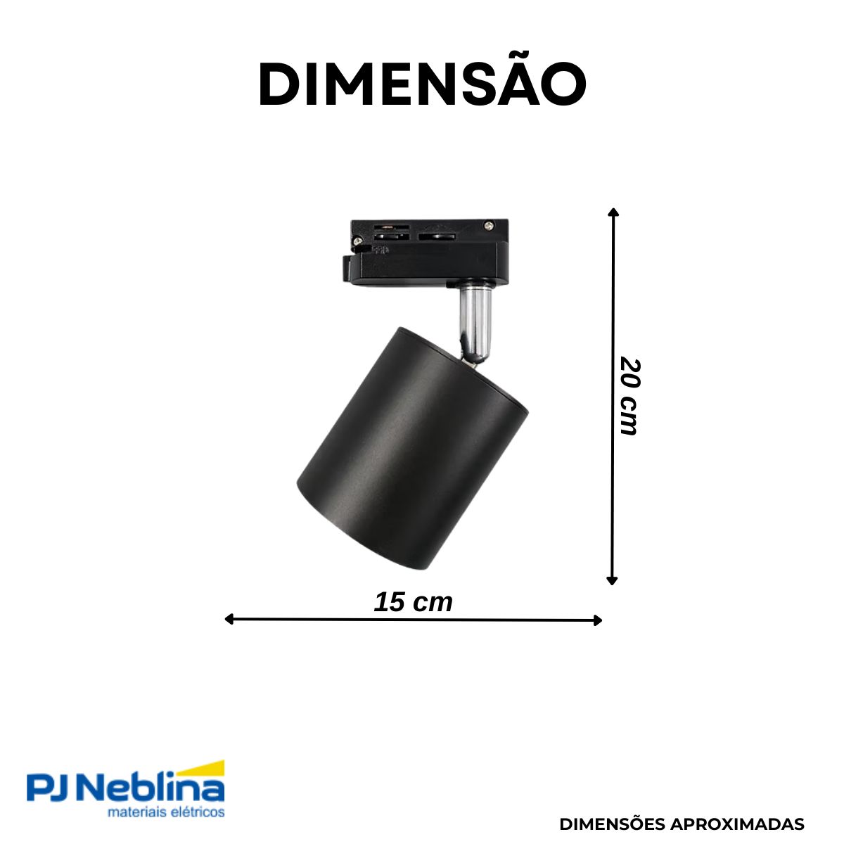 Luminária Spot Trilho Redondo Preto P/Lâmpada Ar111 Gu10 250V - Luminatti