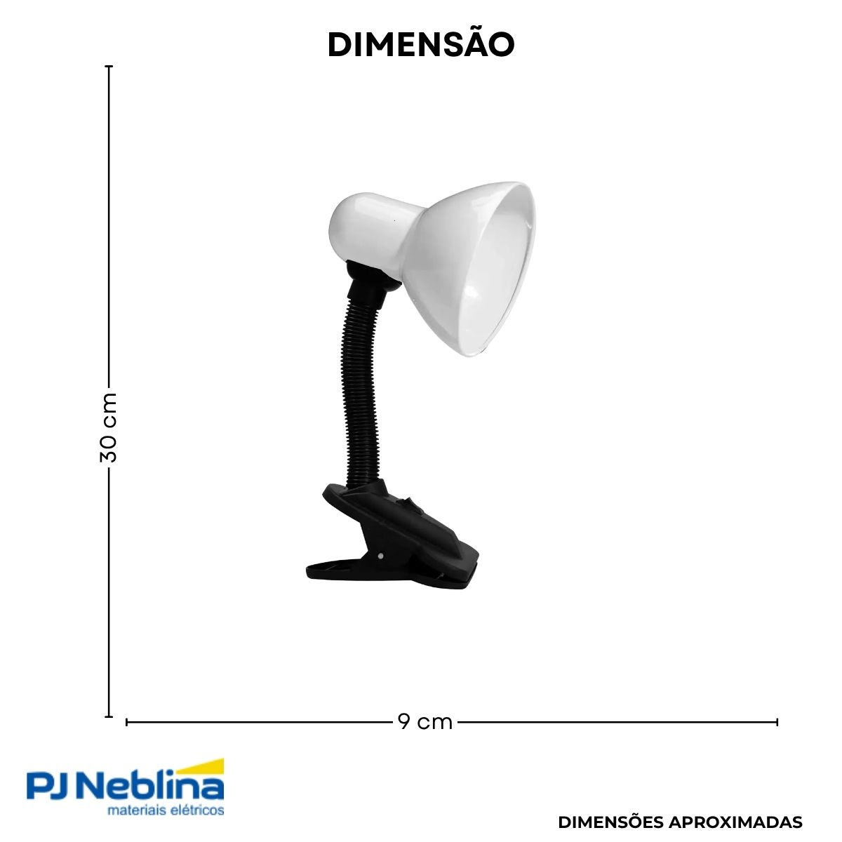 Luminária Mesa Viking Clip Bc 30W E27 Bivolt - Luminatti