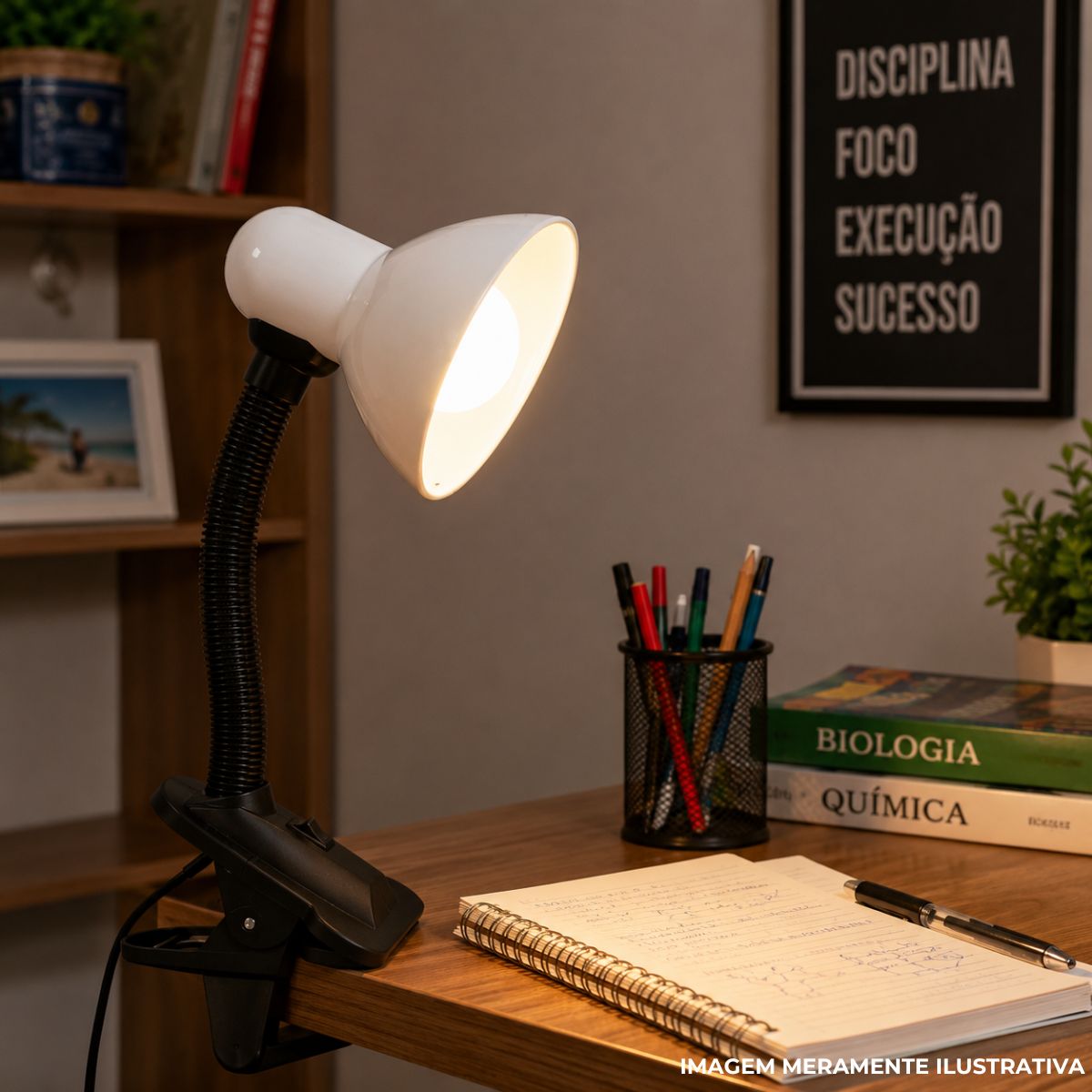 Luminária Mesa Viking Clip Bc 30W E27 Bivolt - Luminatti