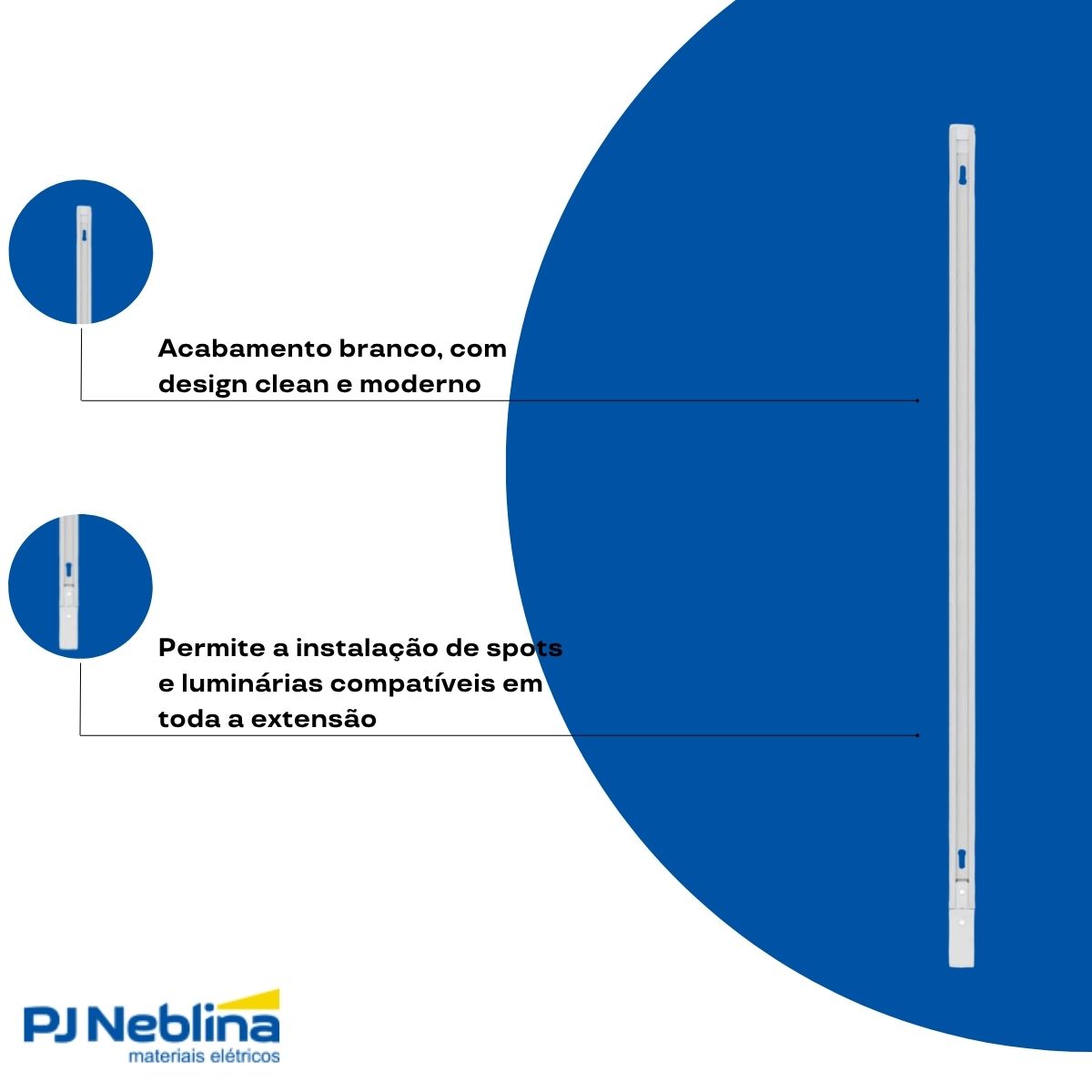 Trilho Eletrificado Sobrepor 1,5mt P/lum Spot Bc