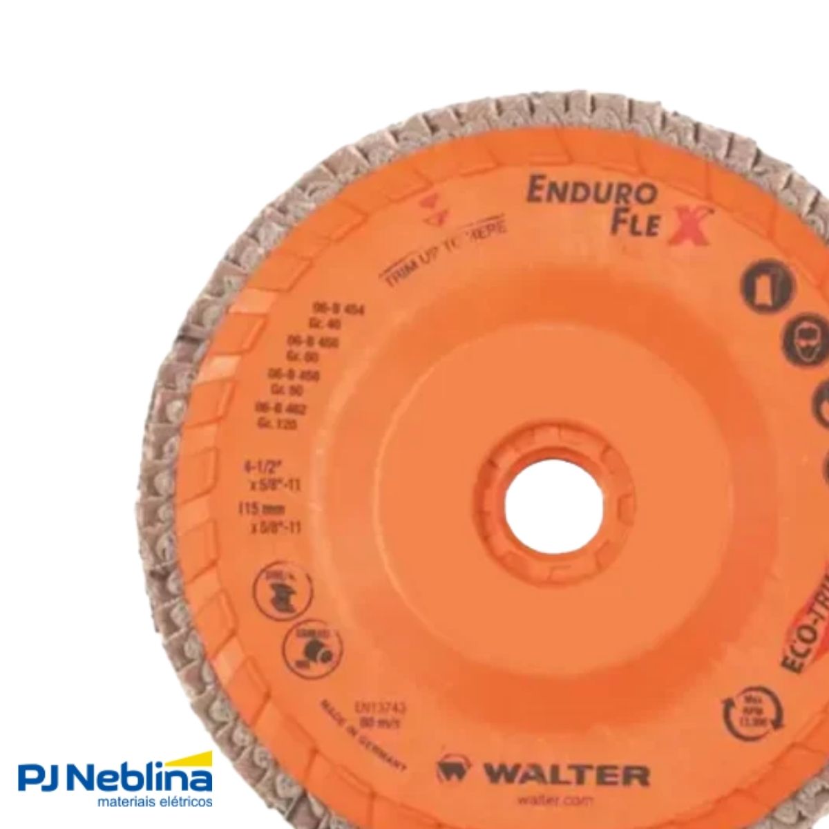 Disco Desbaste Flap Enduro-Flex 115Mm M14 G40 12200Rpm Aço Inox - Walter