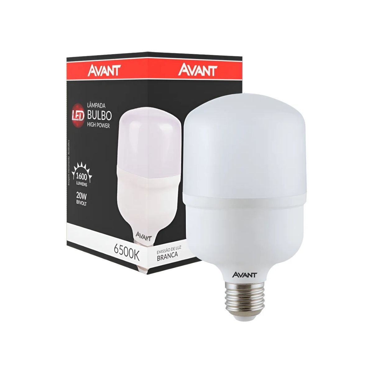 Lâmpada Led Bulbo Alta Potencia T 20W Bivolt E27 6500K Branco Frio Luz Branca 1600Lm - Avant