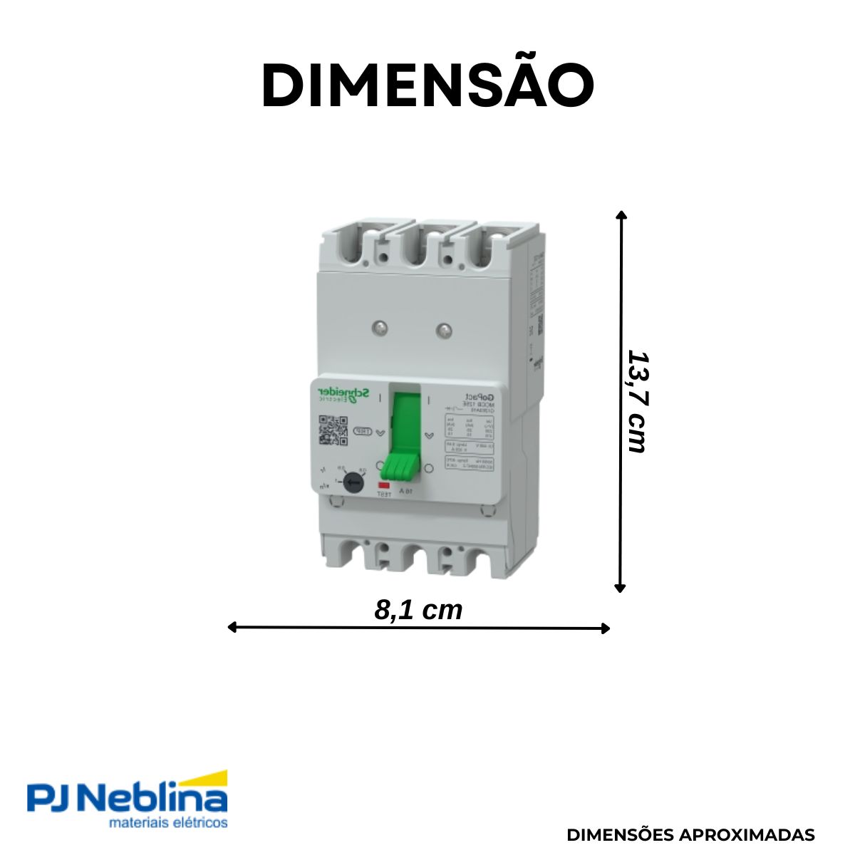 Disjuntor Caixa Moldada Tripolar 12,8-16A 15Ka 380/415V 50/60Hz - Schneider