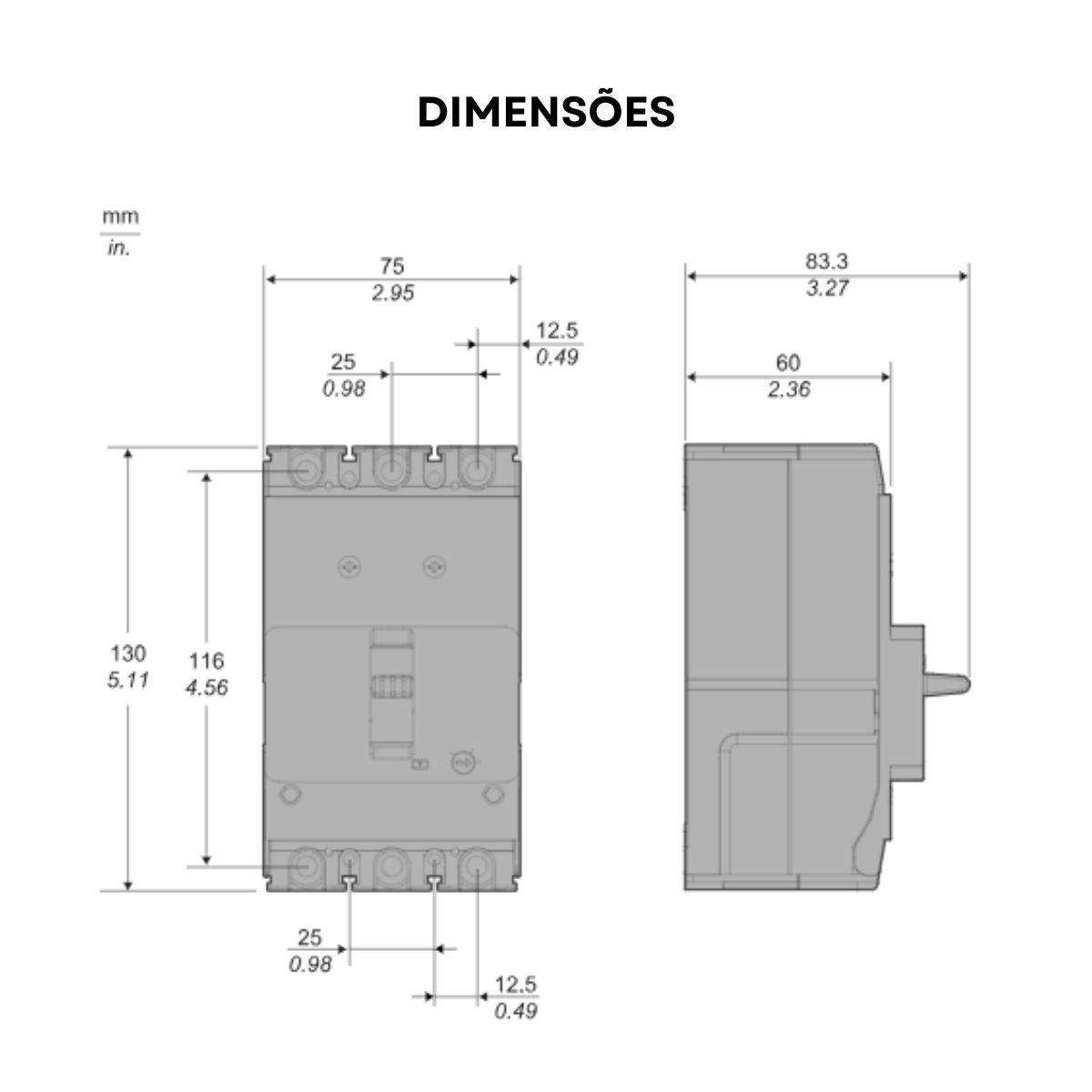 Disjuntor Caixa Moldada Tripolar 20A 15Ka 380/415V 50/60Hz - Schneider