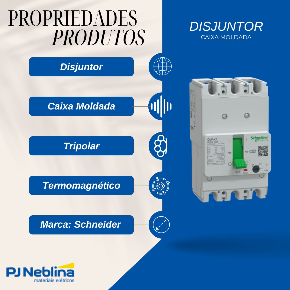Disjuntor Caixa Moldada Tripolar 16-25A 15Ka 380/415V 50/60Hz - Philips