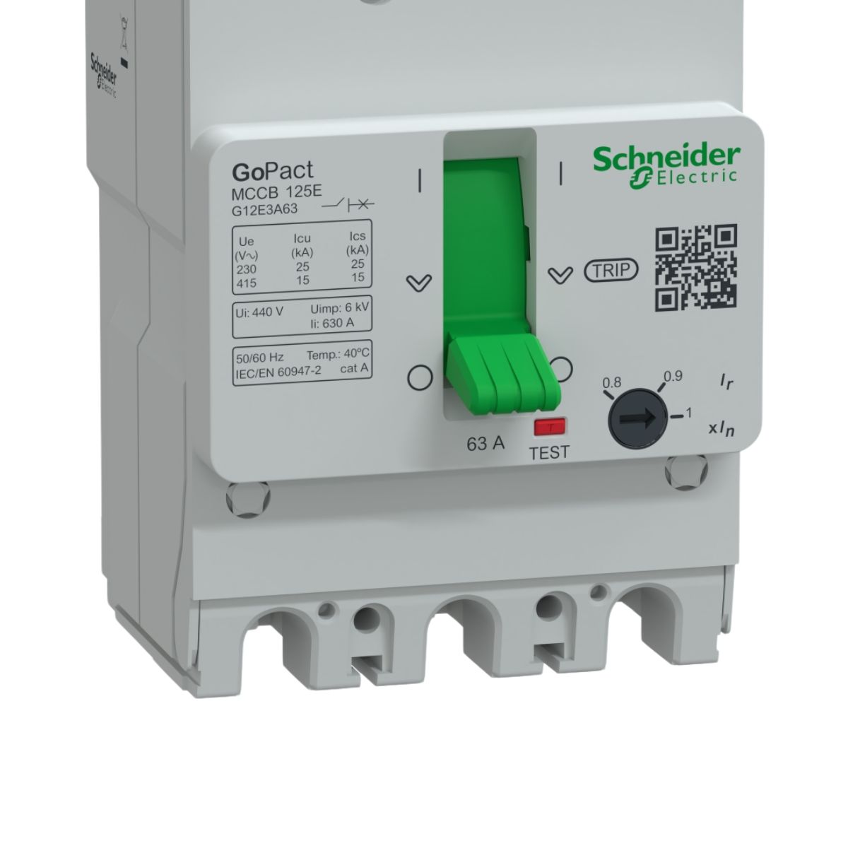 Disjuntor Caixa Moldada Tripolar 63A 15Ka 380/415V 50/60Hz - Schneider