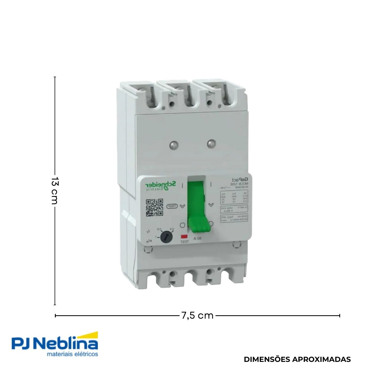 Disjuntor Caixa Moldada Tripolar 63-80A 15Ka 380/415V 50/60Hz - Schneider