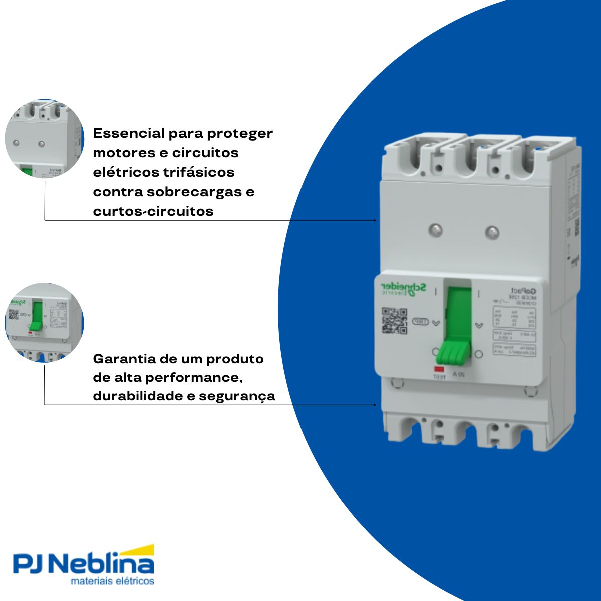 Disjuntor Caixa Moldada Tripolar 20A 15Ka 380/415V 50/60Hz - Schneider
