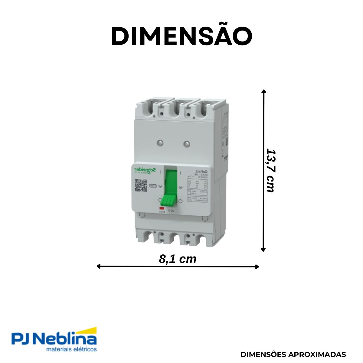 Disjuntor Caixa Moldada Tripolar 20A 15Ka 380/415V 50/60Hz - Schneider