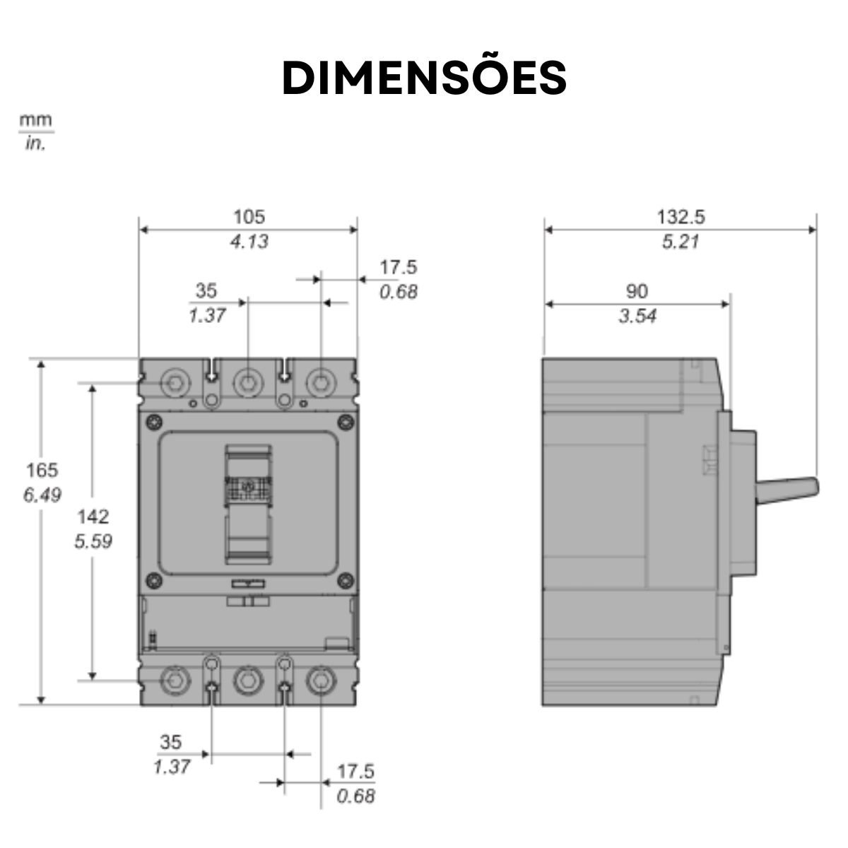 Disjuntor Caixa Moldada Tripolar 200A 36Ka 380/415V 50/60Hz - Schneider
