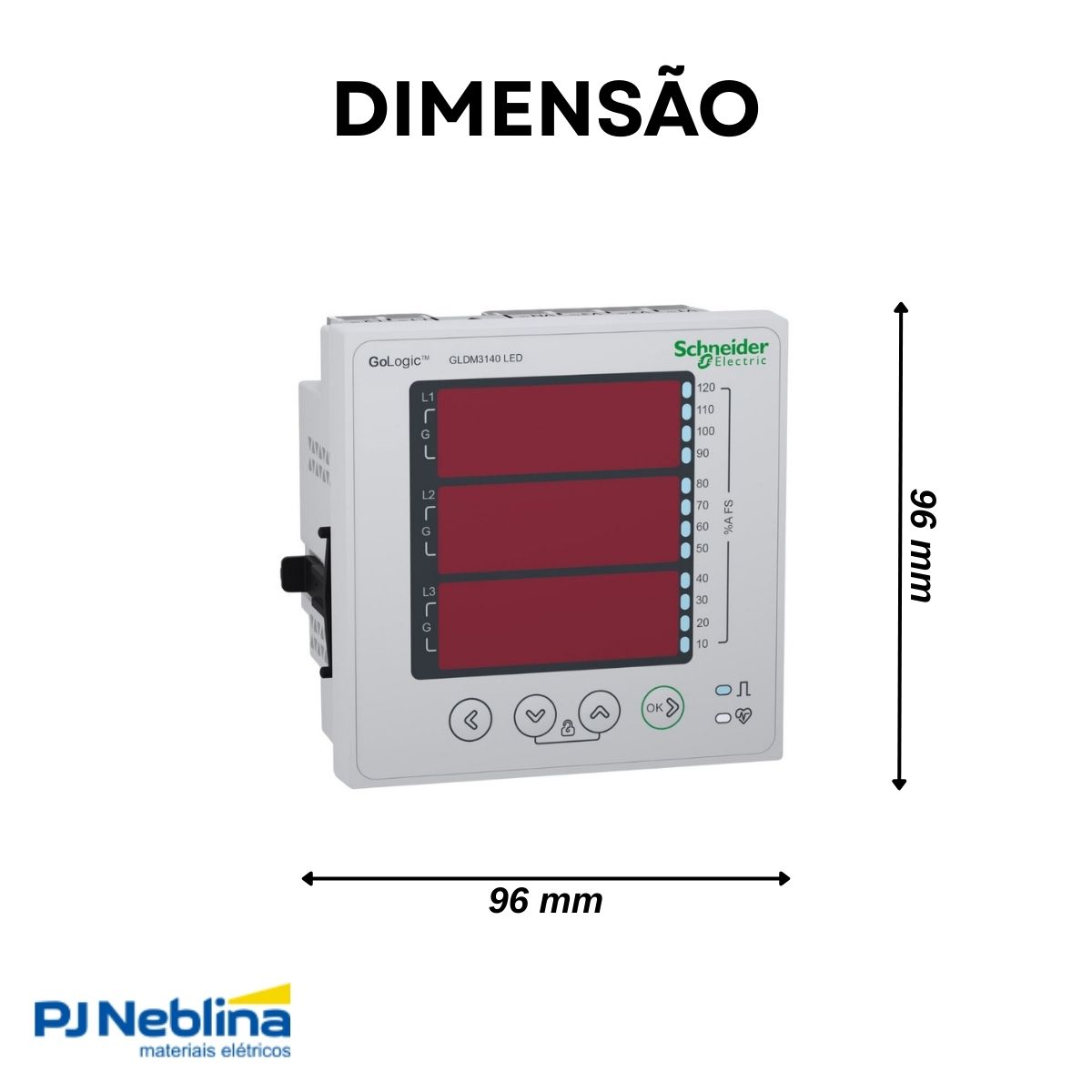 Medidor Digital de Energia 1/5A 48-277Vca/Cc 50/60Hz Cl1 IP30/IP51 - Schneider