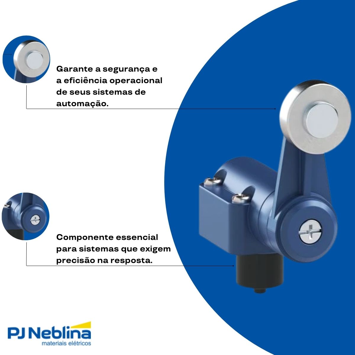 Atuador Chave Fim De Curso Alavanca C/Roldana 18 mm Metálico - Weg