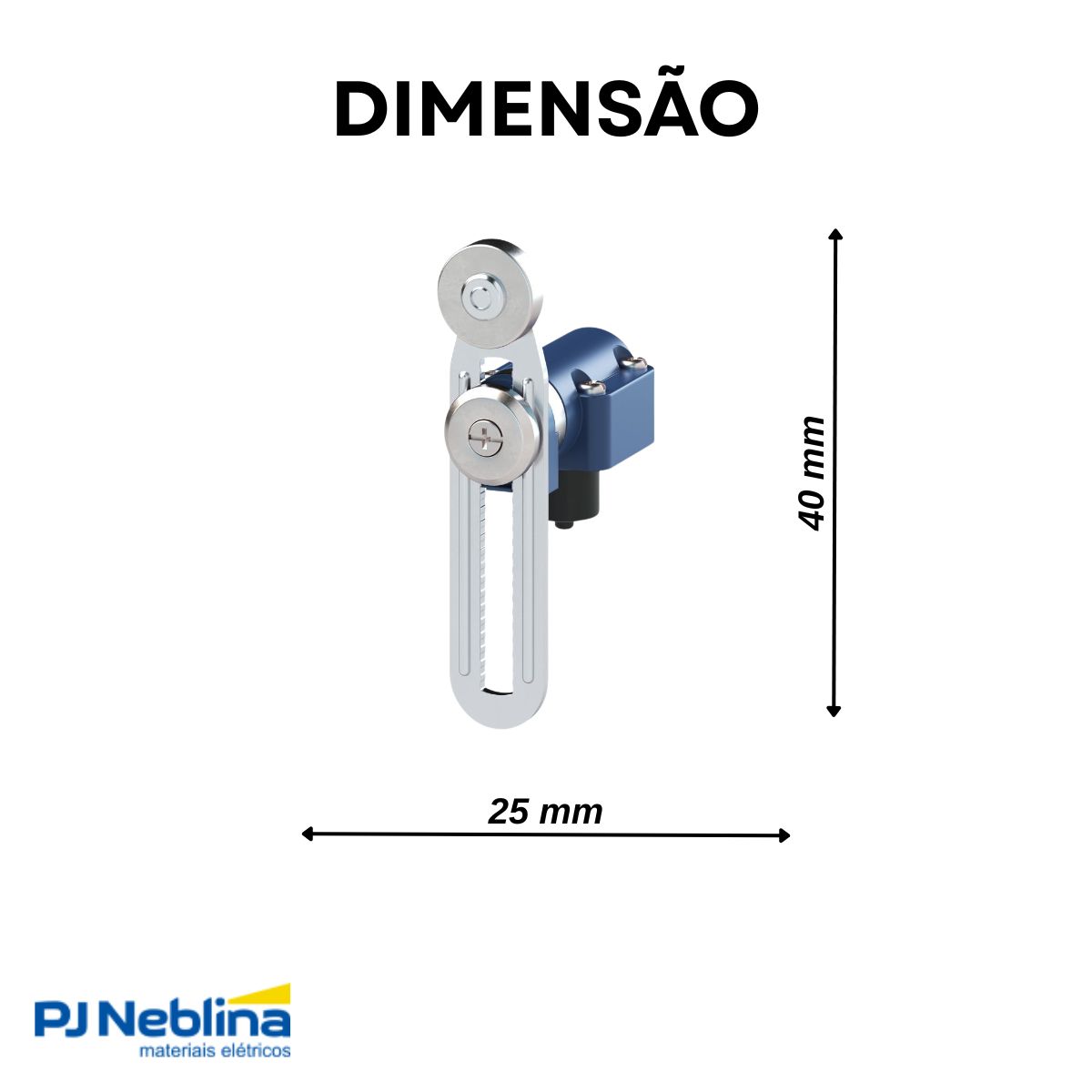 Atuador Chave Fim De Curso Alavanca Ajustável C/Roldana 18Mm Metálico 2 Direções - Weg