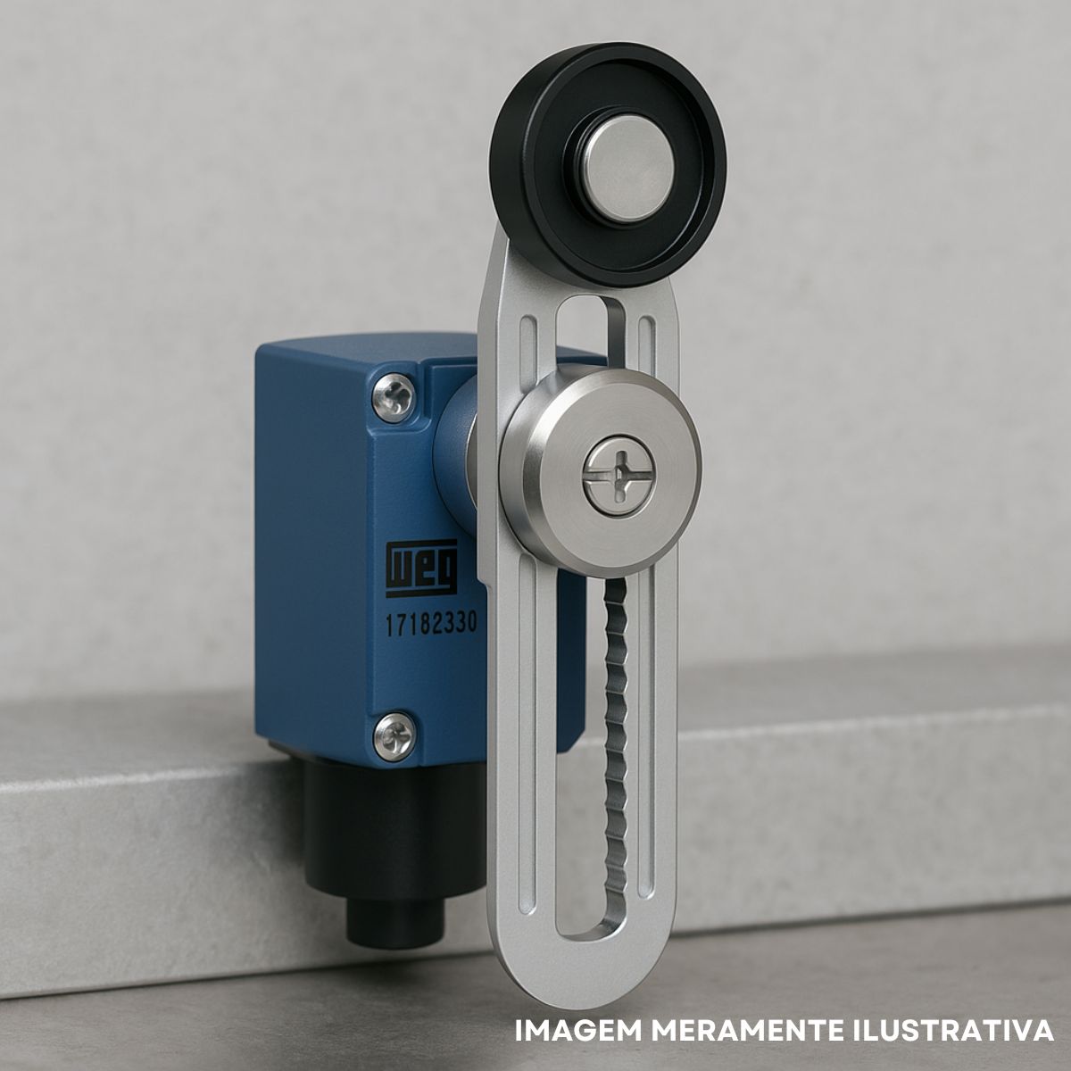 Atuador Chave Fim De Curso Alavanca Ajustável C/Roldana 18Mm Metálico 2 Direções - Weg