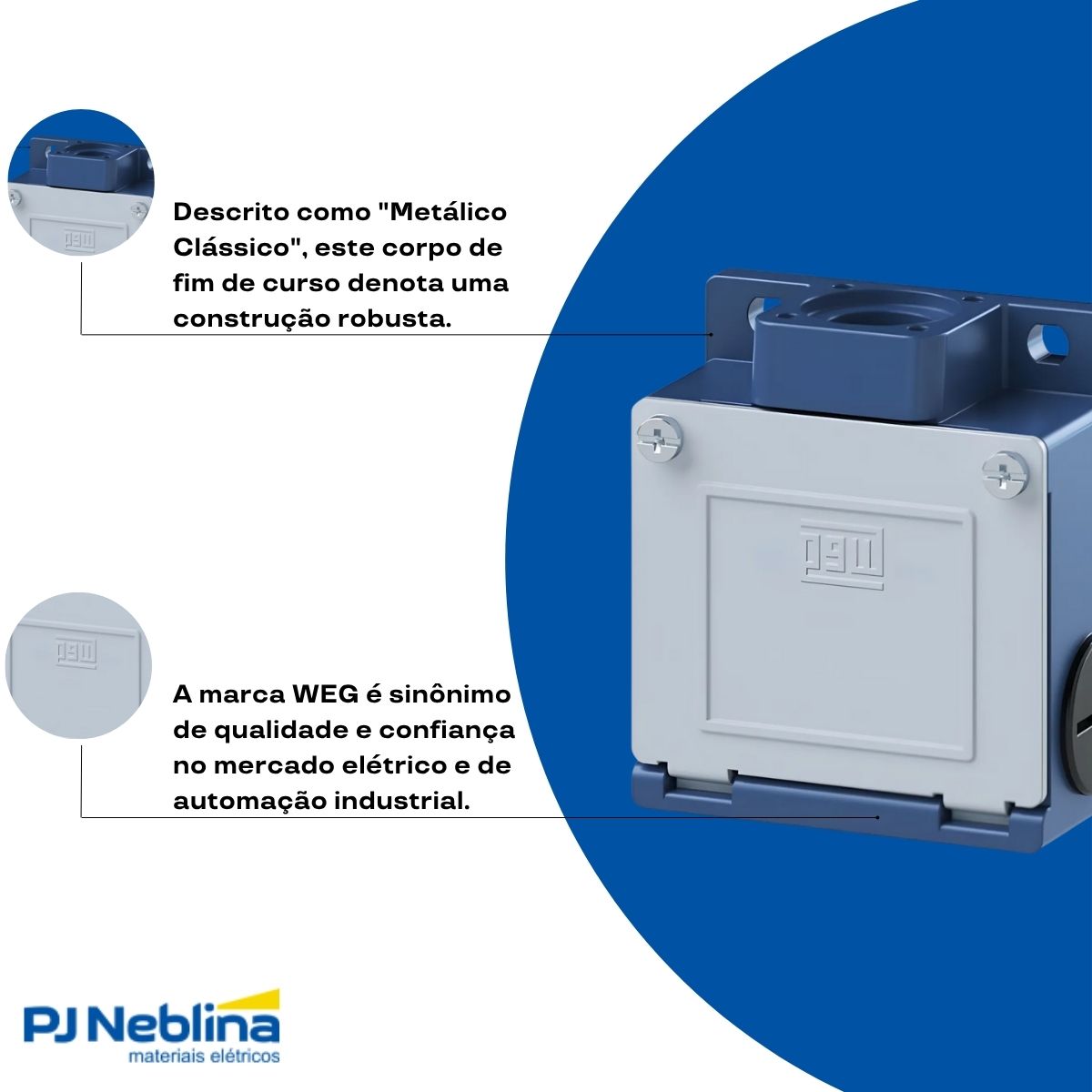 Corpo Fim De Curso 1Na+1Nf Ação Rápida Metálico Clássico Pg11 67X60X30Mm - Weg