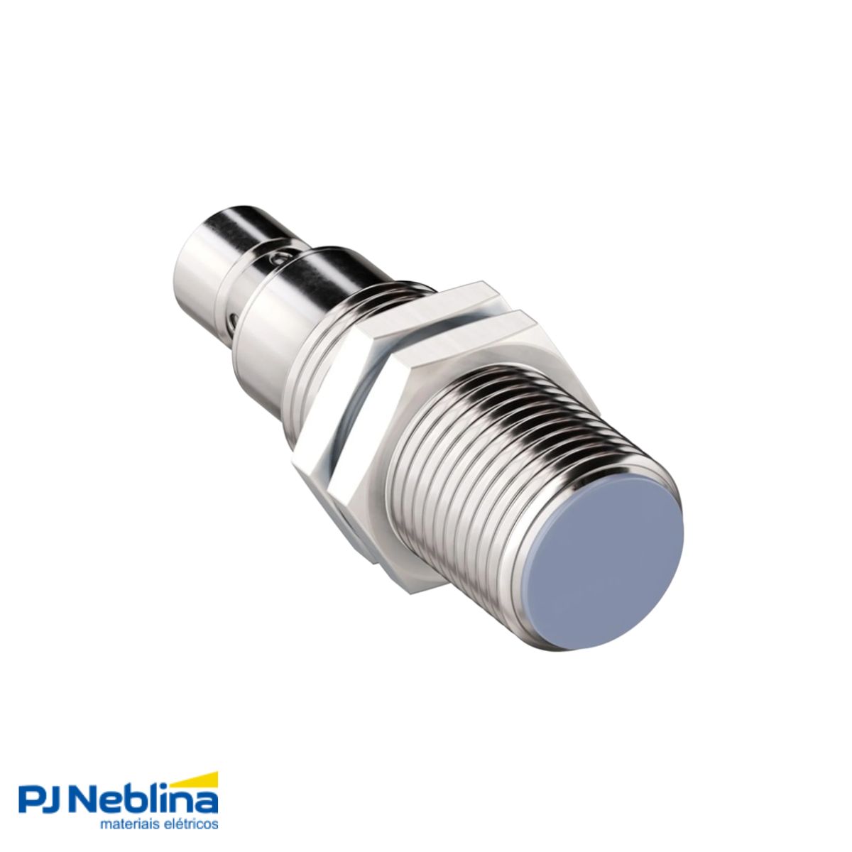 Sensor Indutivo Cilíndrico Roscado Sn=8Mm M18X1,00 mm Latão Niquelado 4 Fios 10-30Vcc Conector M12 4 Pinos Pnp 1Na+1Nf 1 Led - Weg