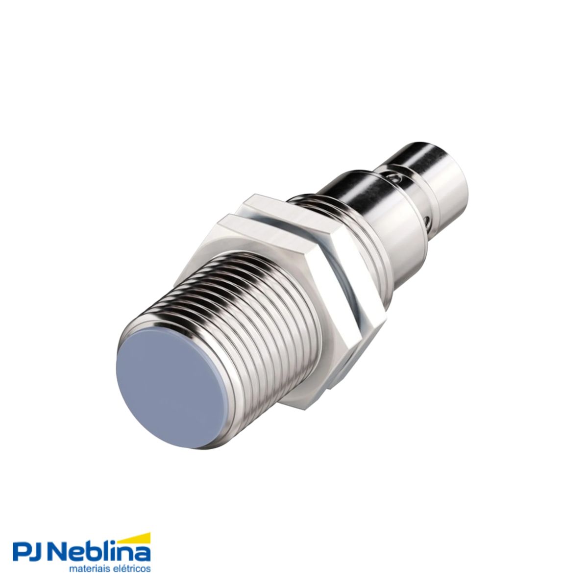 Sensor Indutivo Cilíndrico Roscado Sn=8Mm M18X1,00 mm Latão Niquelado 4 Fios 10-30Vcc Conector M12 4 Pinos Pnp 1Na+1Nf 1 Led - Weg