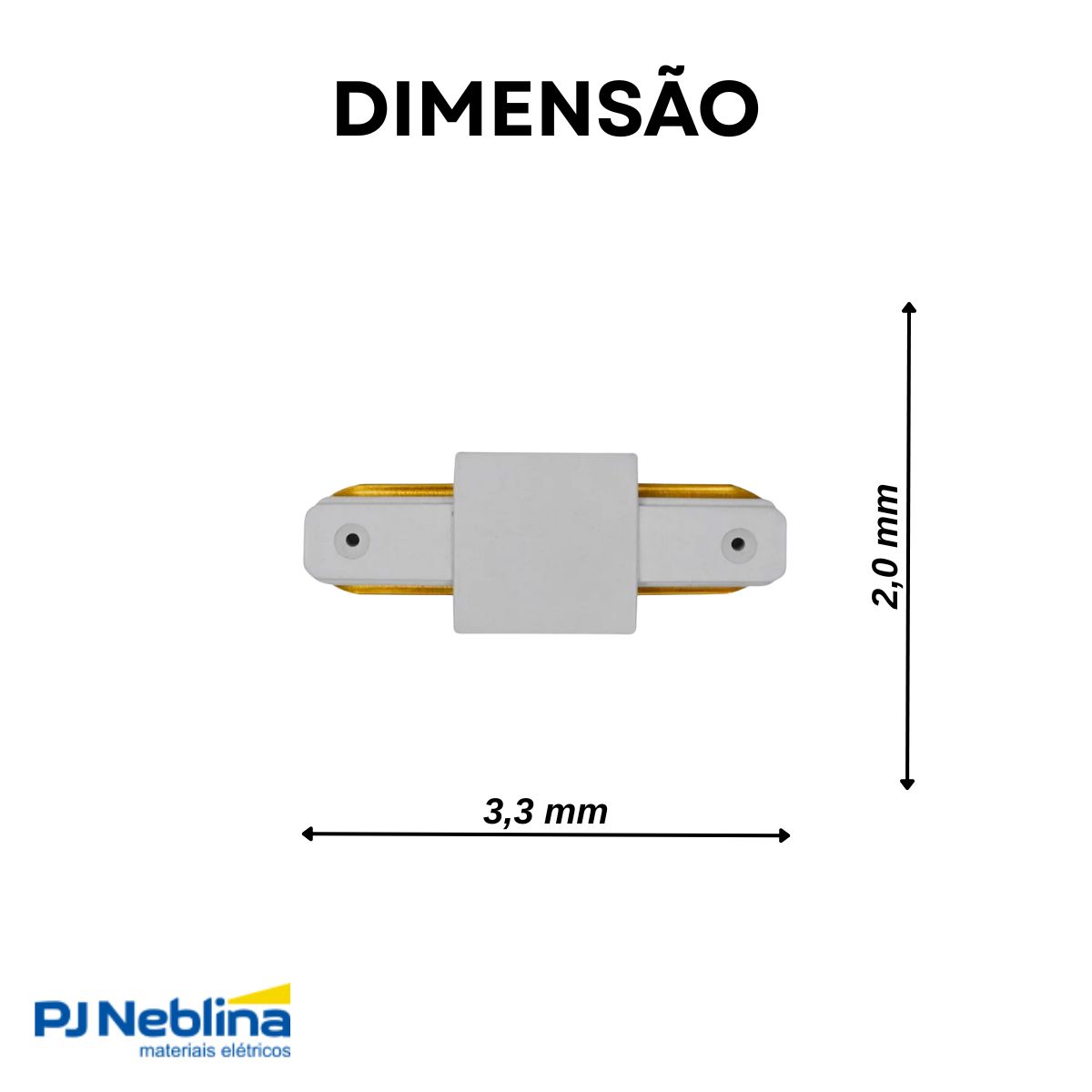 Emenda Reta P/Trilho Eletrificado Branco Ip20 - Ourolux