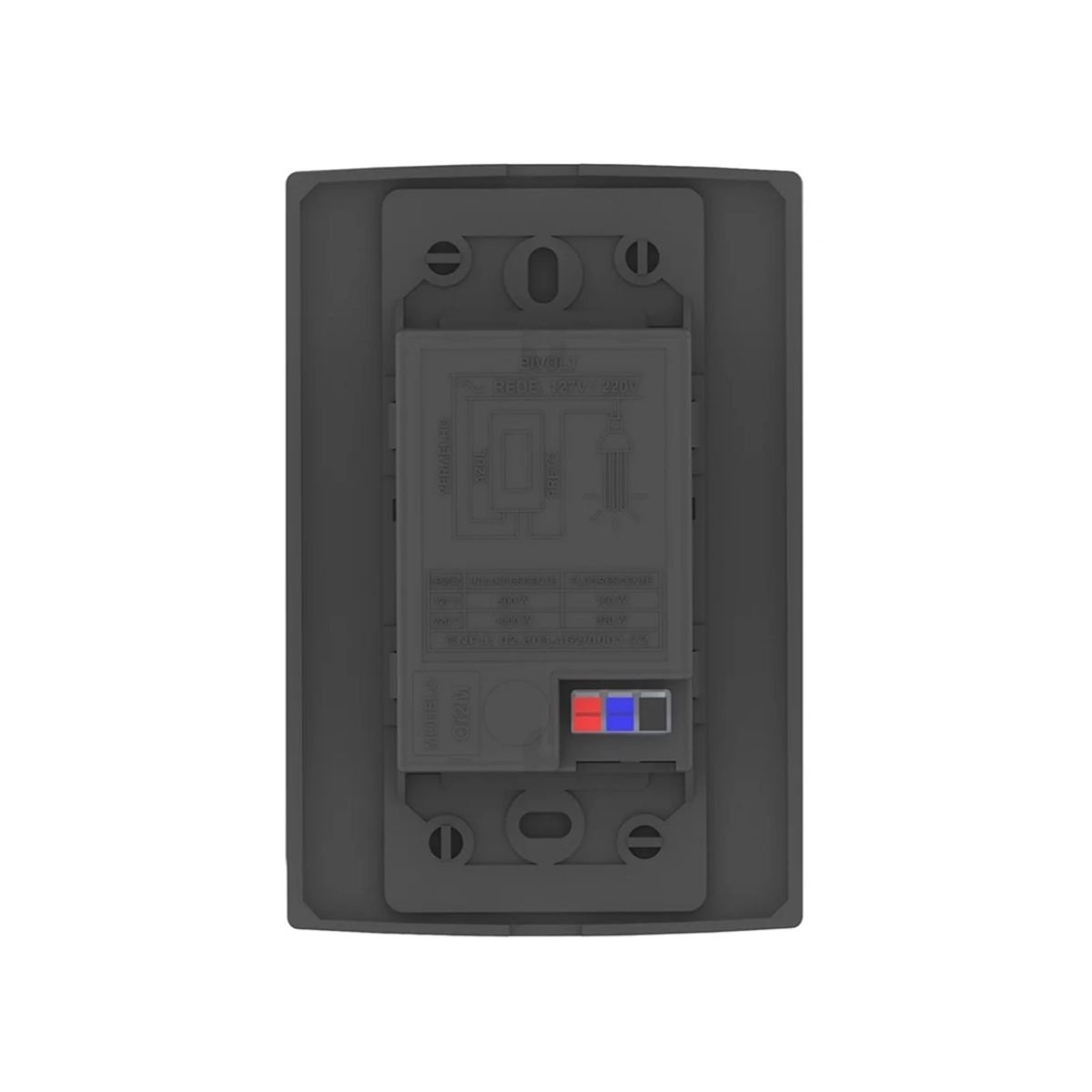 Sensor Presença C/Fotocélula Embutir Parede Bivolt Alcance 10M Preto Placa 4X2 - Qualitronix