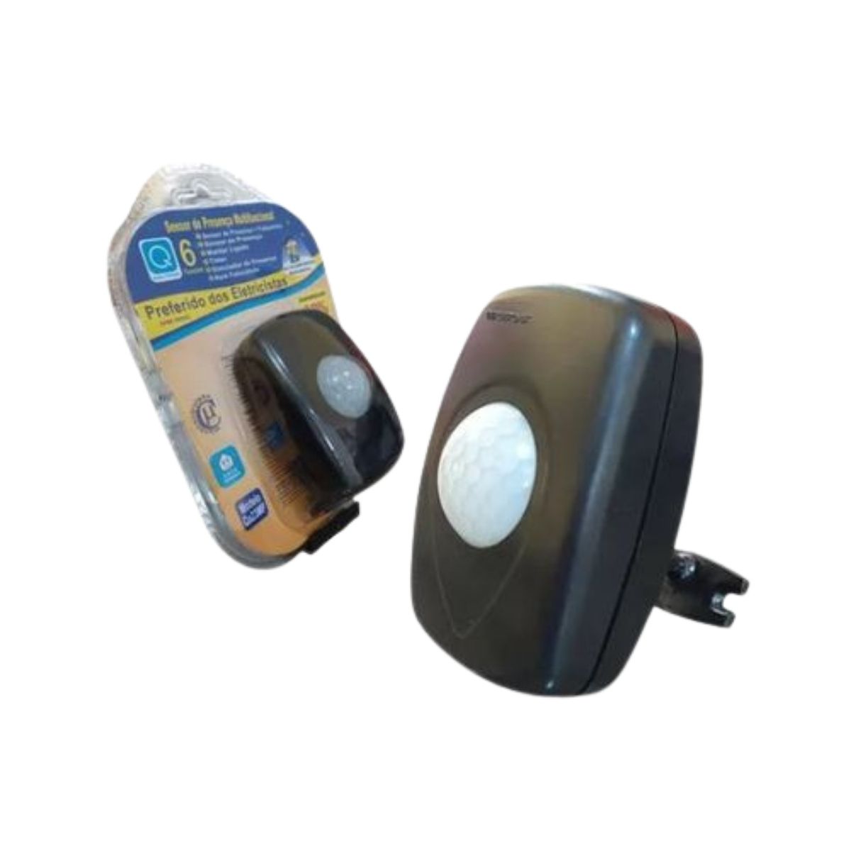 Sensor Presença C/Fotocélula Sobrepor Bivolt Preto - Qualitronix