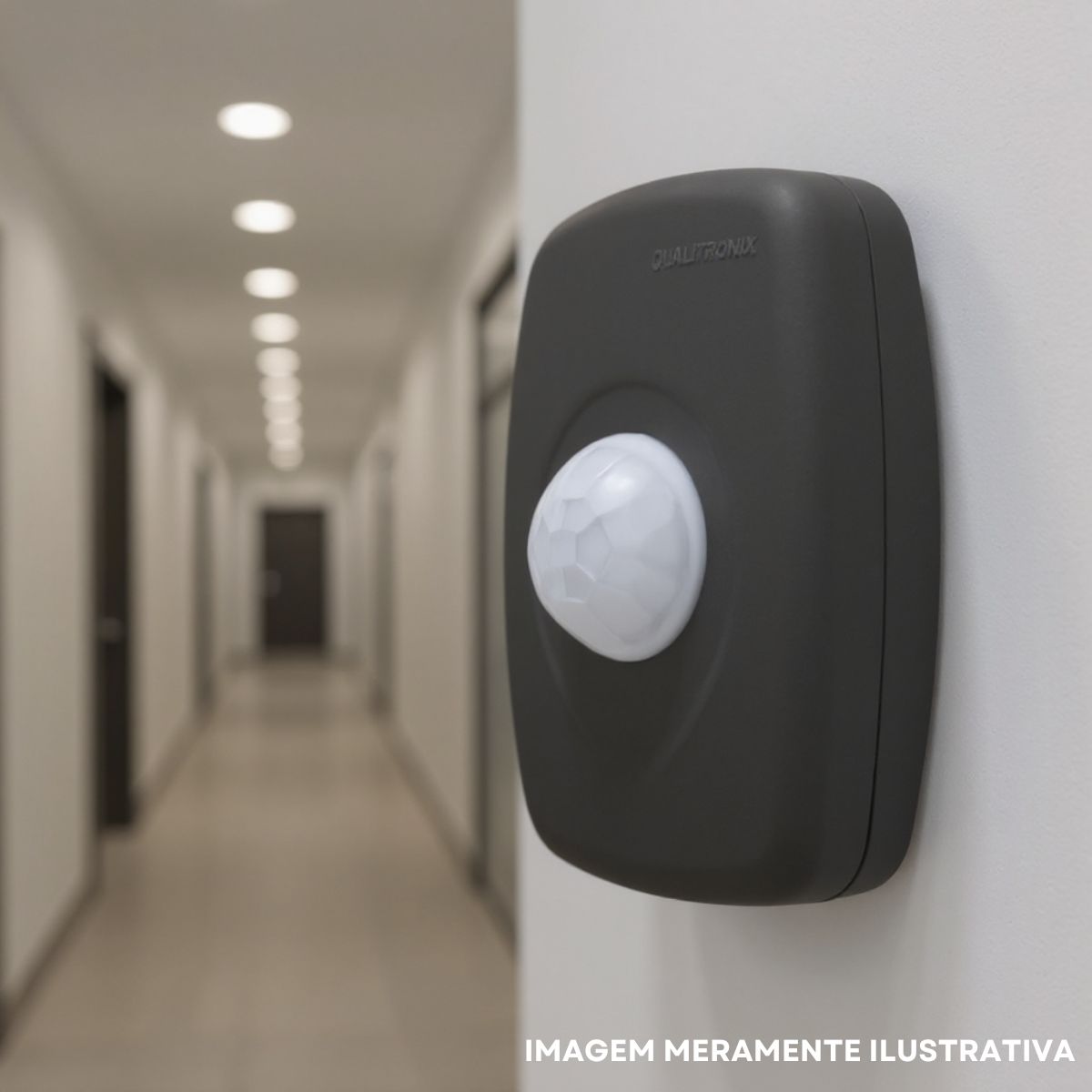 Sensor Presença C/Fotocélula Sobrepor Bivolt Preto - Qualitronix