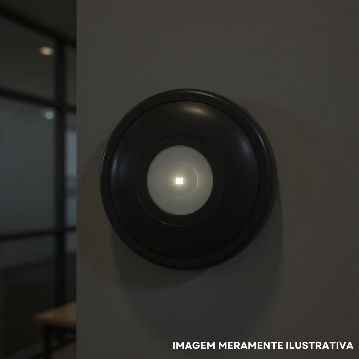 Sensor Presença C/Fotocélula Sobrepor/Embutir Teto Bivolt Alcance 12M Preto - Qualitronix