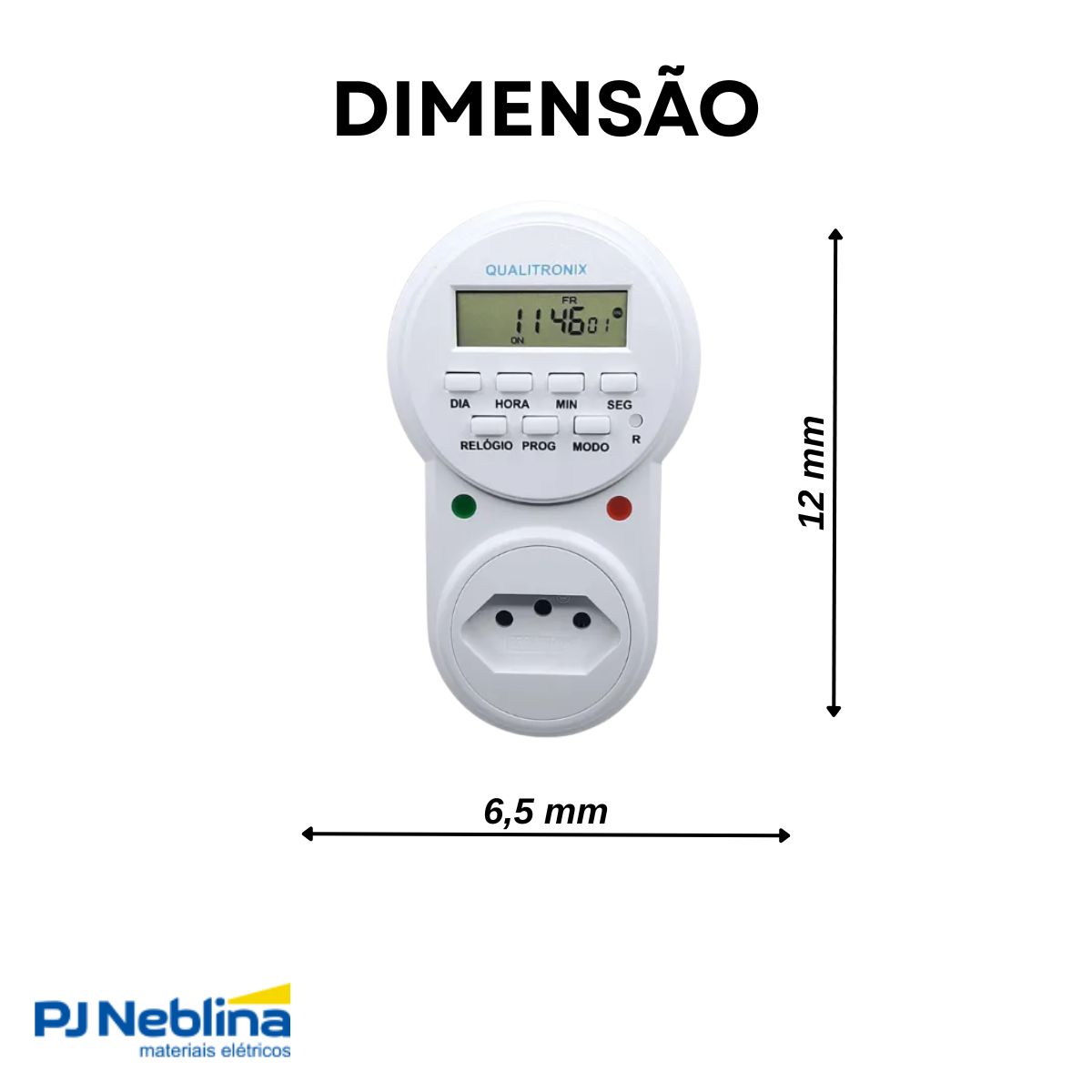 Timer Temporizador Digital Bivolt De Tomada - Qualitronix