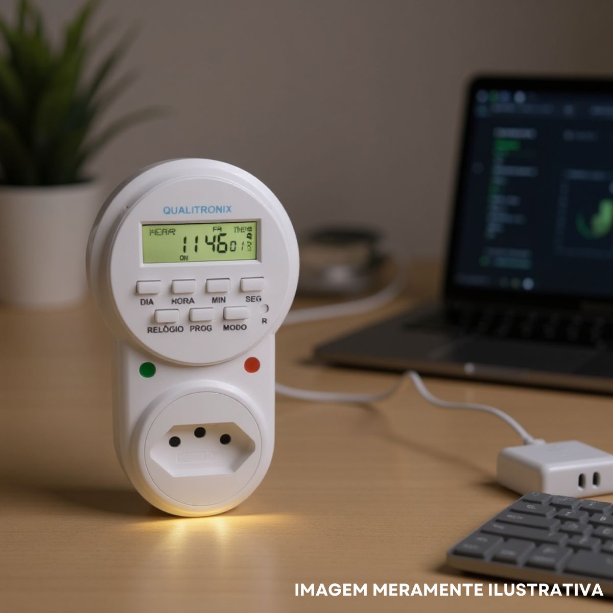 Timer Temporizador Digital Bivolt De Tomada - Qualitronix
