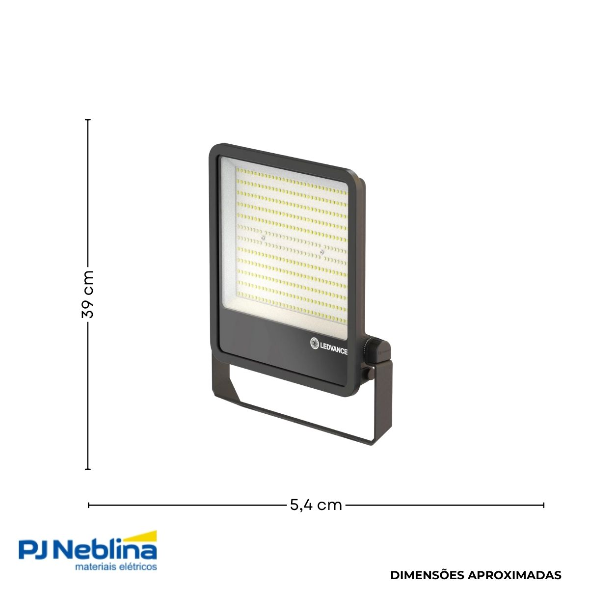 Luminária Refletor Led Retangular Sobrepor Preto 171W Bivolt 5000K Luz Do Dia 23940Lm Difusor Policarbonato 105G Ip65 - Ledvance