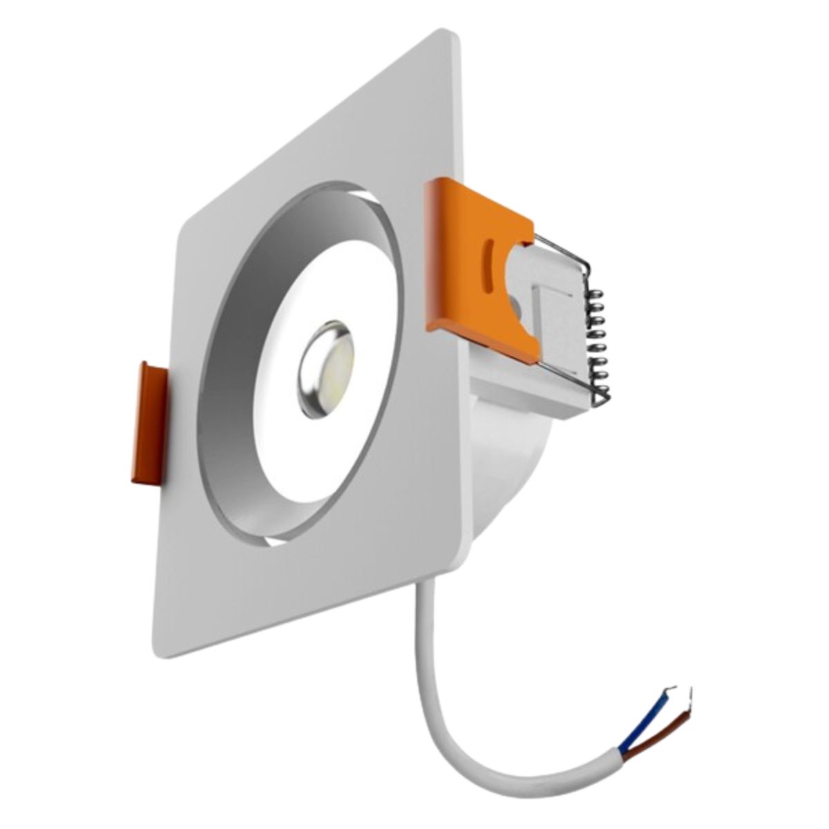 Luminária Spot Led Embutir Quadrado Branco 3W Bivolt 6500K Branco Frio 220Lm Foco Direcionável - Bronzearte