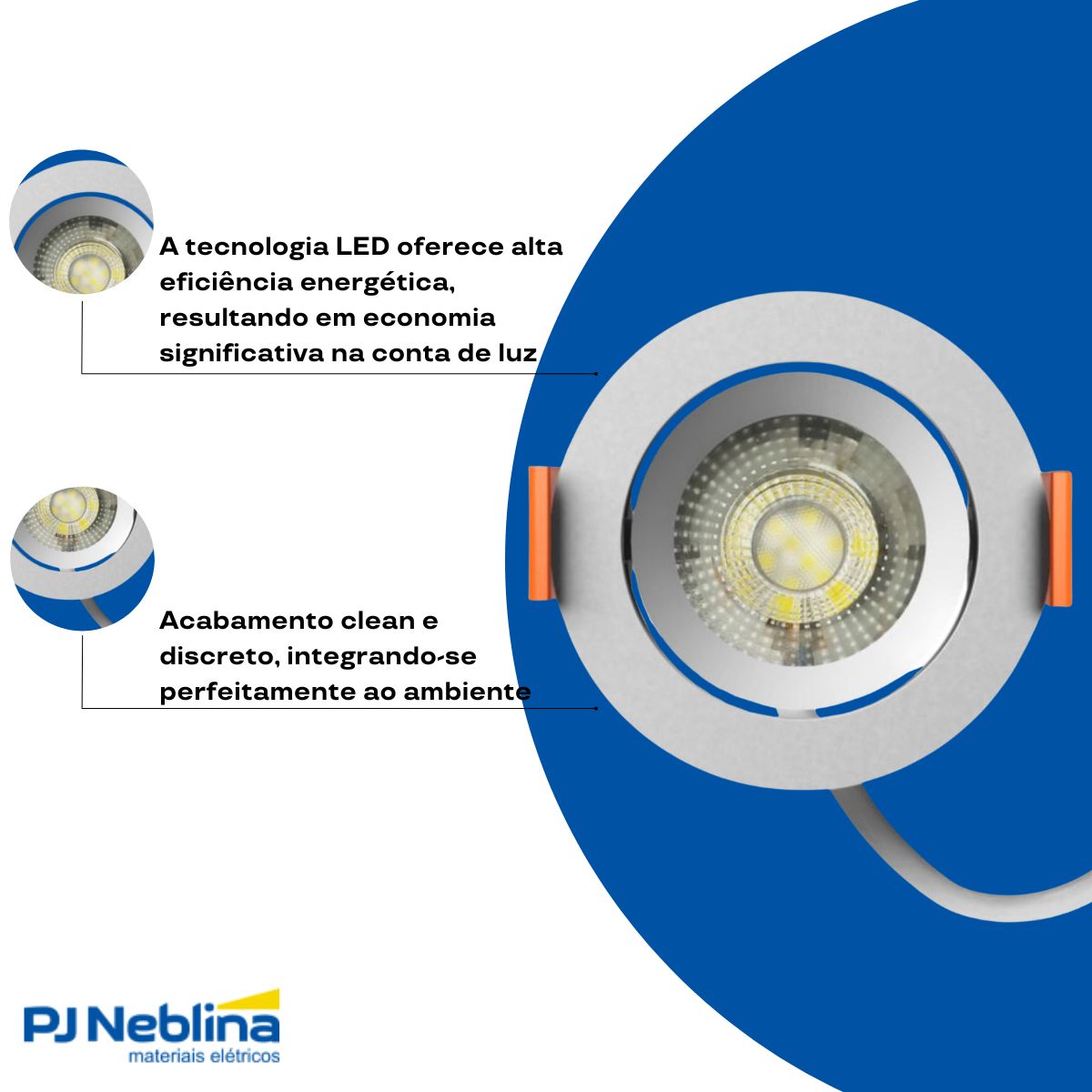 Luminária Spot Led Embutir Redondo Branco 5W Bivolt 3000K Branco Quente 400Lm Foco Direcionável - Bronzearte