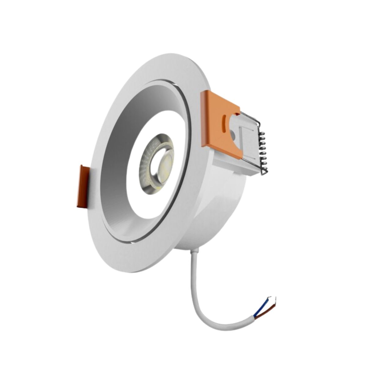 Luminária Spot Led Embutir Redonda Branca 5W Bivolt 6500K Branco Frio 400Lm Foco Direcionável - Bronzearte