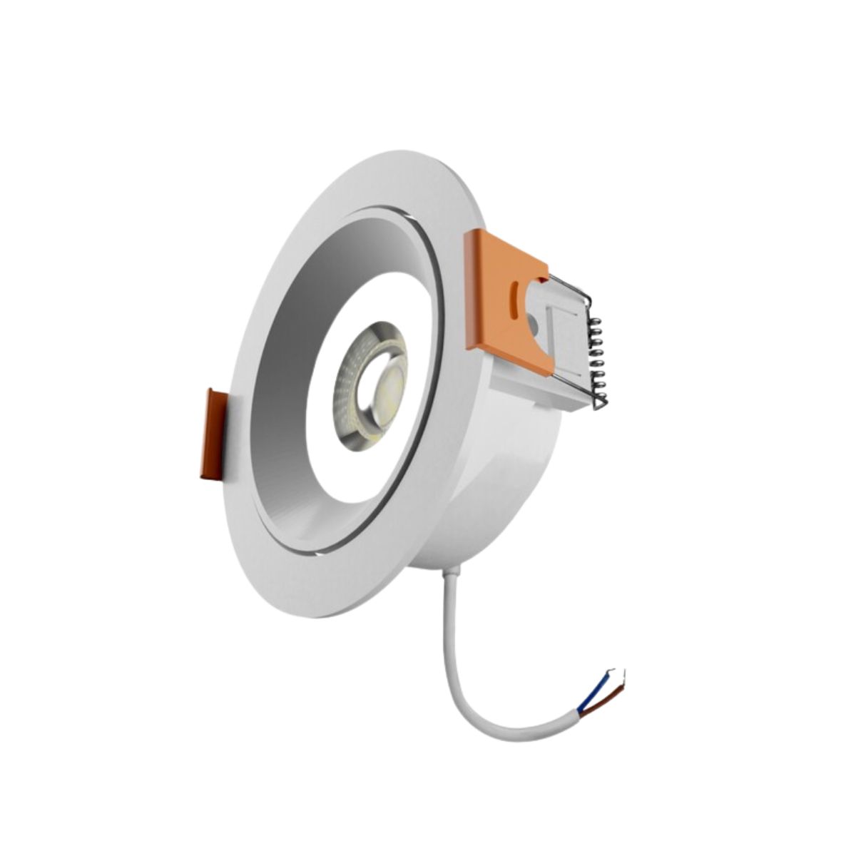 Luminária Spot Led Embutir Redondo Branco 7W Bivolt 6500K Branco Frio 560Lm Foco Direcionável - Bronzearte