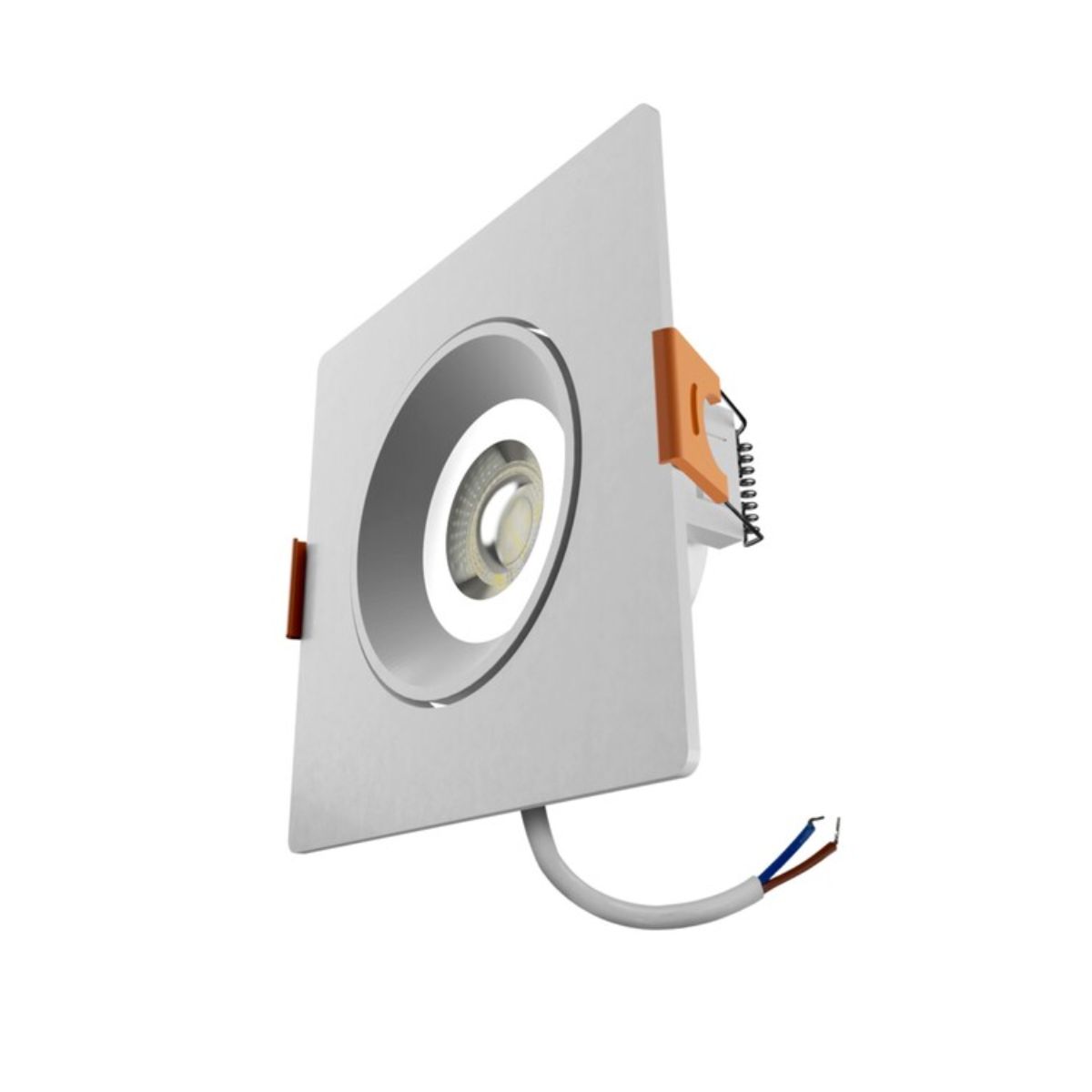 Luminária Spot Led Embutir Quadrado Branco 7W Bivolt 6500K Branco Frio 560Lm Foco Direcionável - Bronzearte