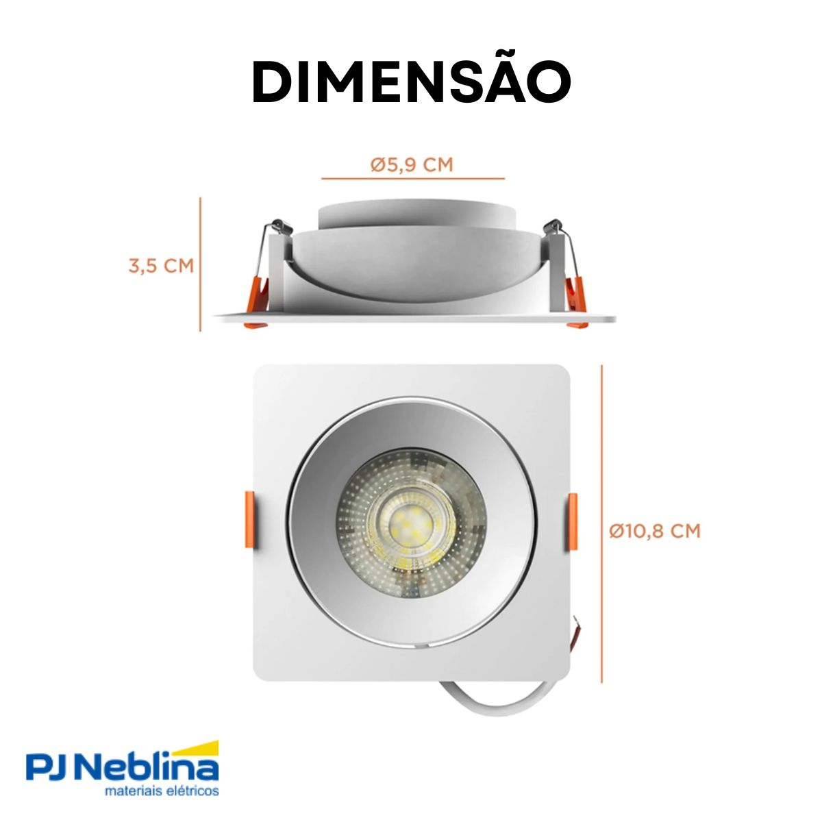 Luminaria Spot Led Embutir Quad Bc 12w Bivolt 4000k Branco N