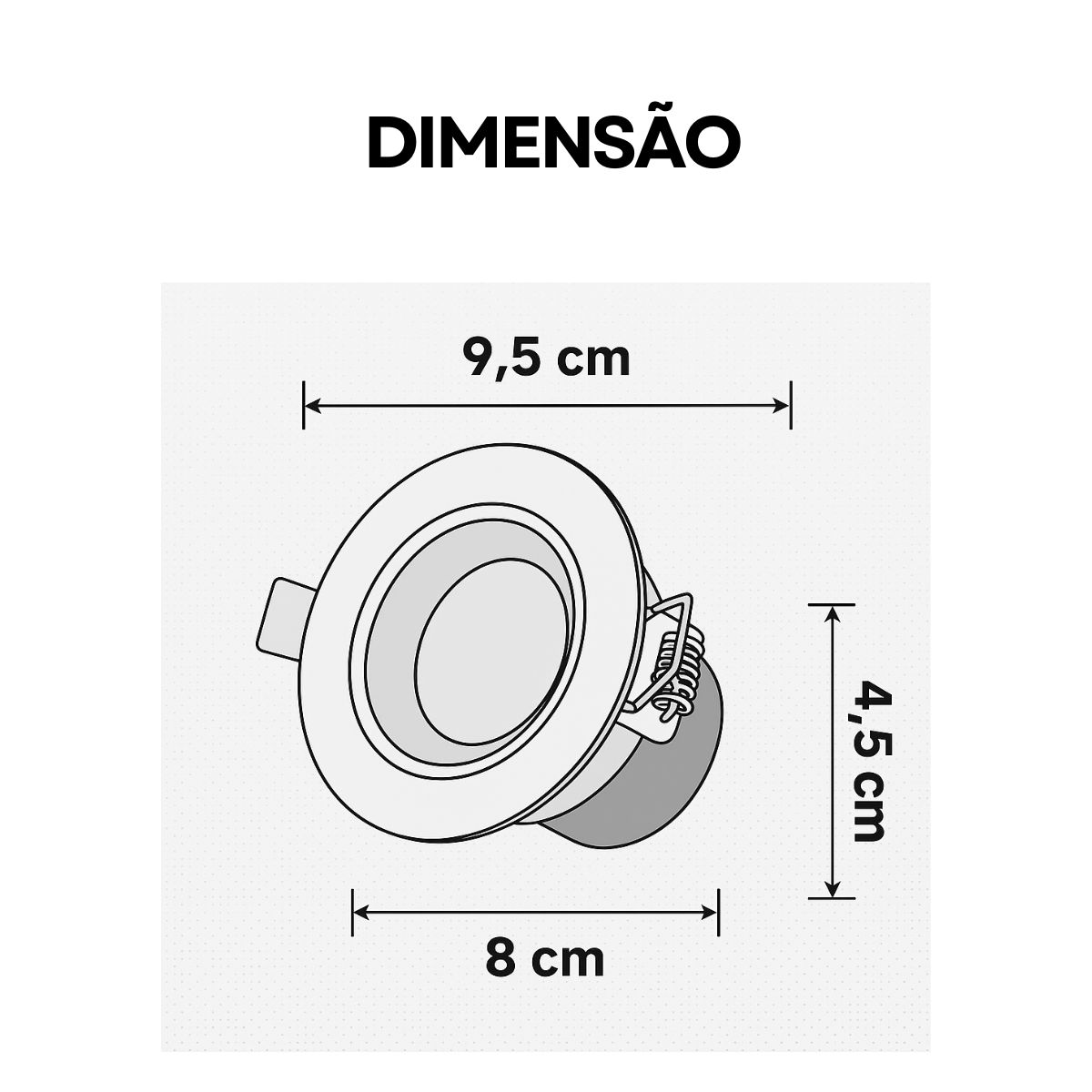 Luminária Spot Led Embutir Redondo Branco 12W Bivolt 3000K Branco Quente 960Lm Foco Direcionável - Bronzearte