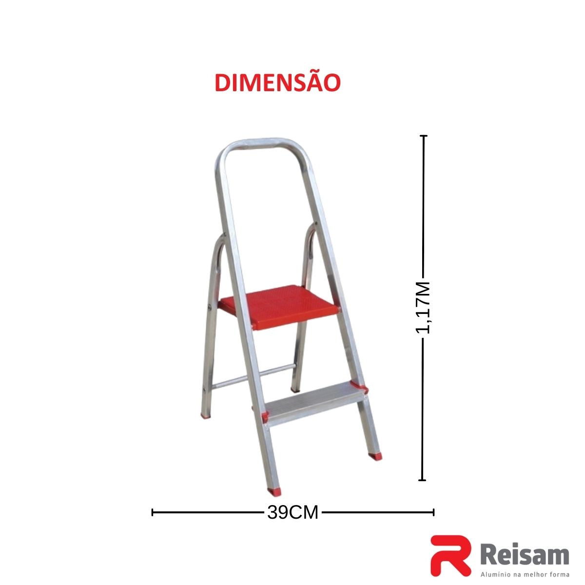Escada de Alumínio Domésticas 2 Degraus - Reisam