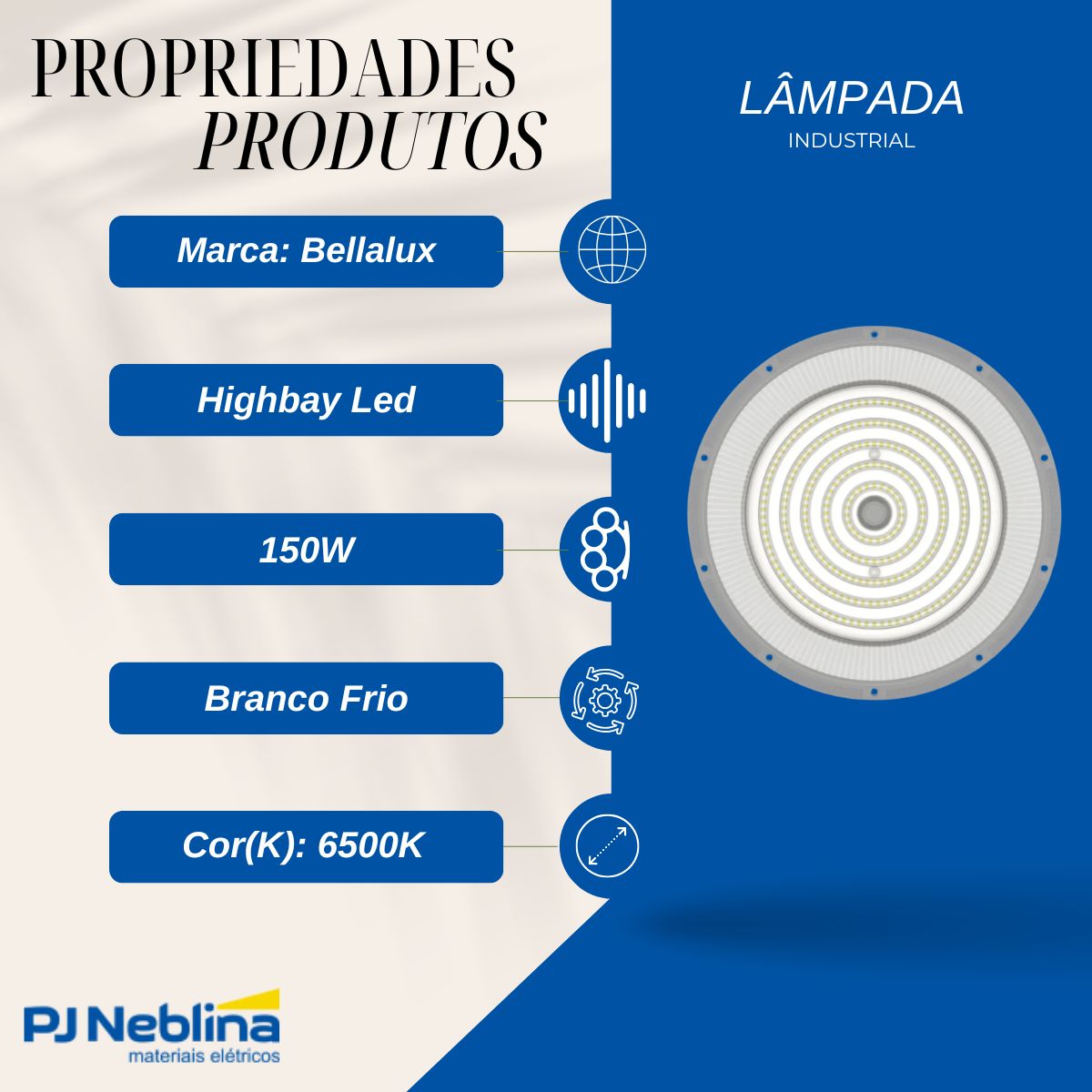 Luminaria Industrial Highbay Led Pendente Cz 150w Bivolt 650