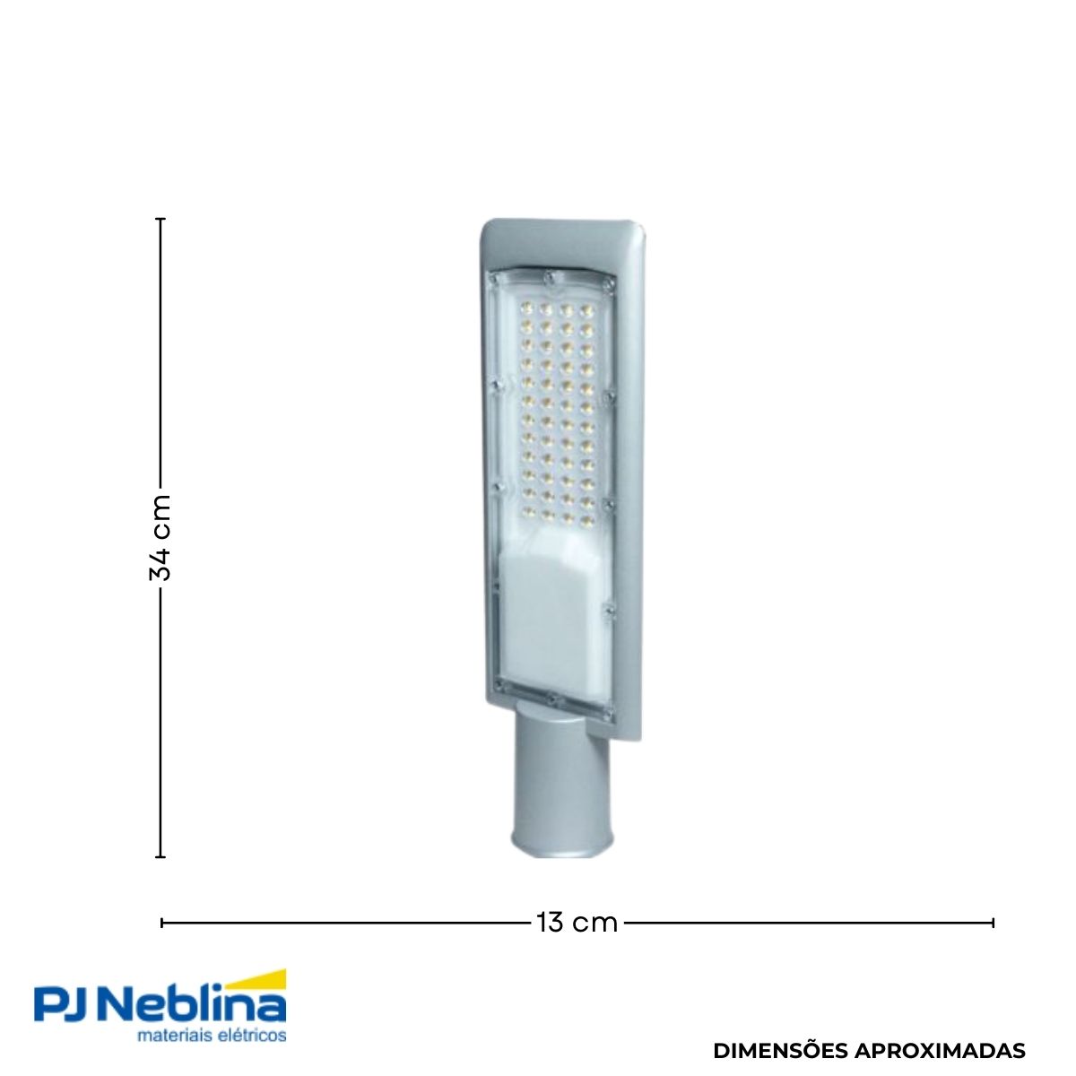 Luminária Publica Led Cinza 50W Bivolt 6500K Branco Frio 5500Lm - Bellalux