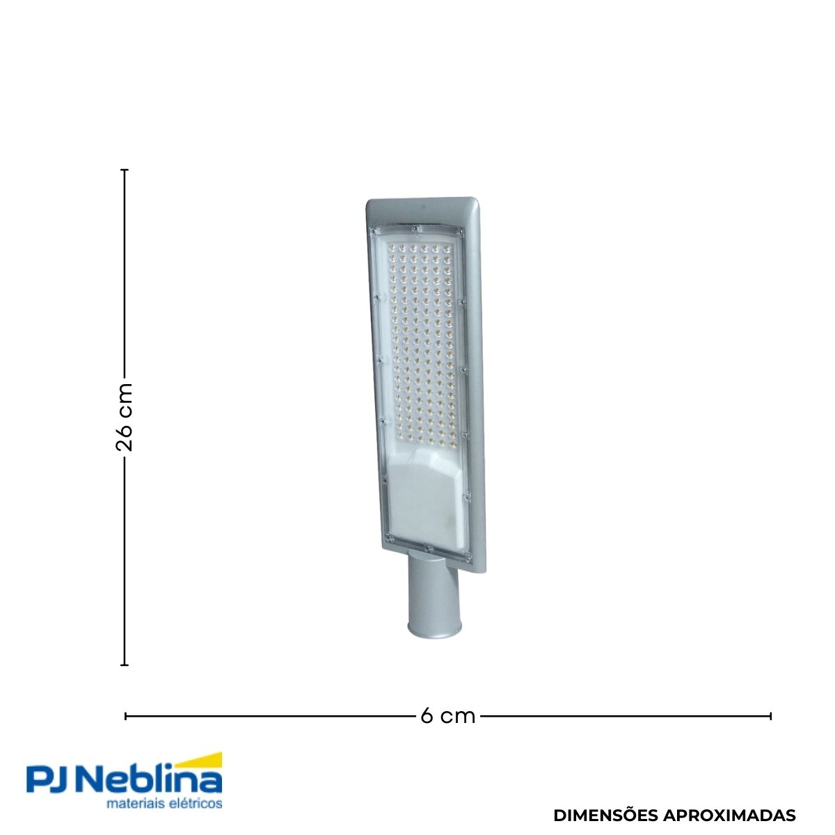 Luminária Publica Led Cinza 100W Bivolt 6500K Branco Frio 11000Lm - Bellalux