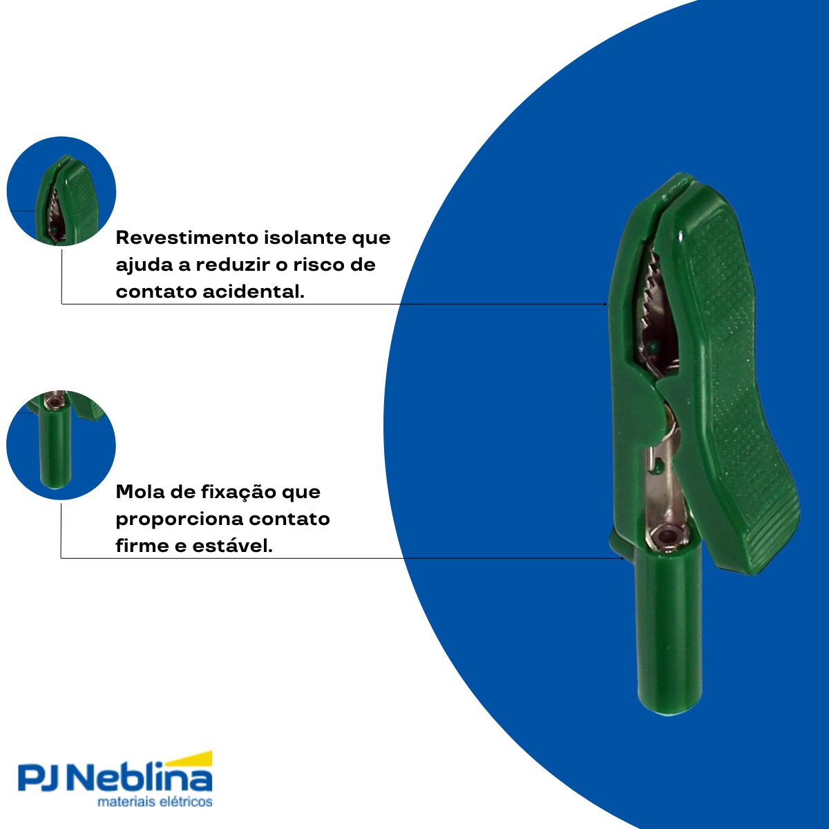 Garra Jacaré 25A 250V Verde - Joto